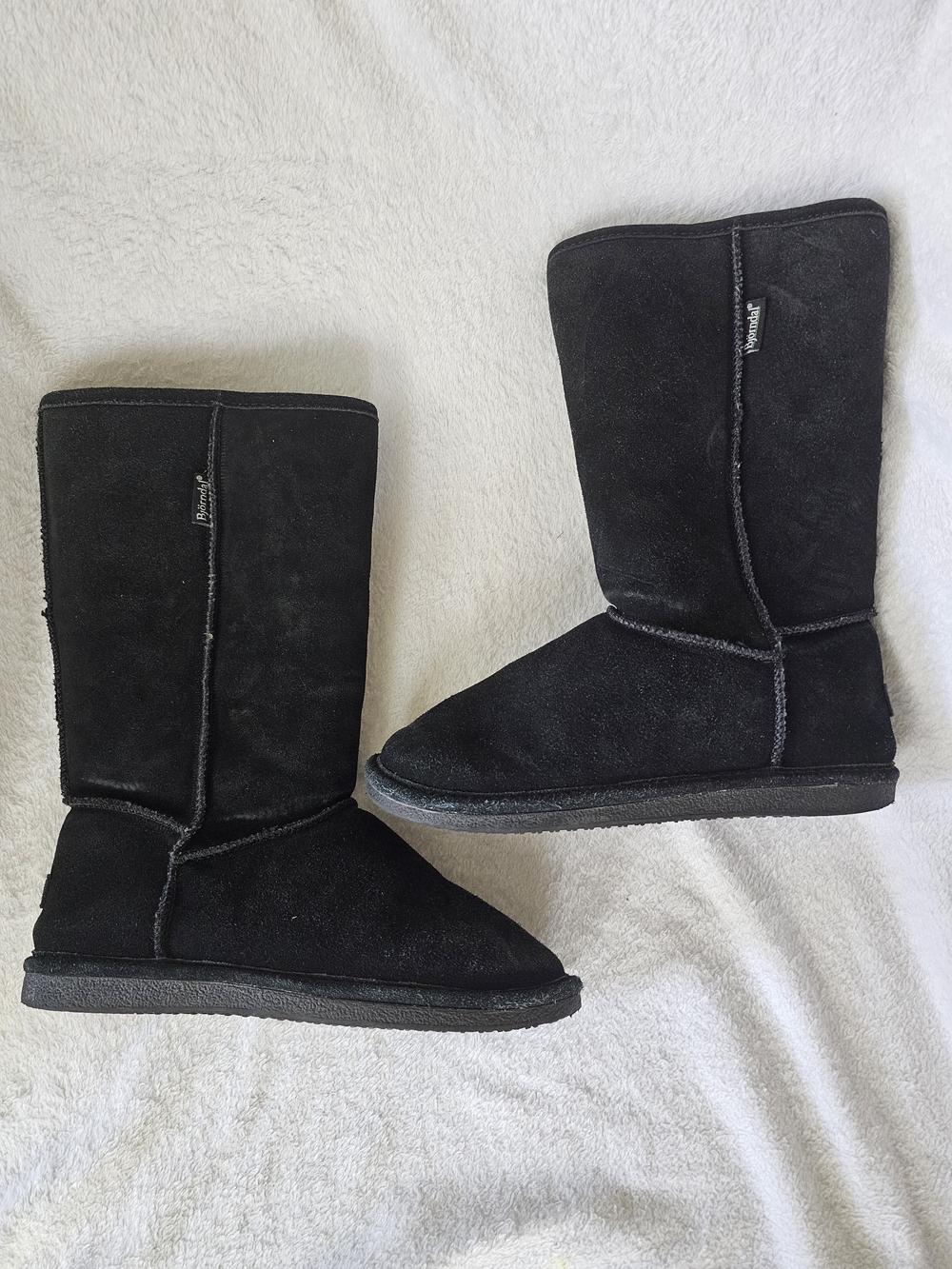 Bjorndal Black Suede Mid-Calf Winter Boots Fake Ugg Type Boots
